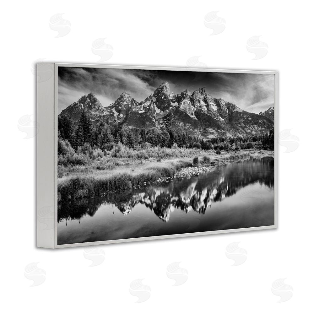 Rick Berk Teton Mountain Reflections White Framed Giclee Wall Art Print