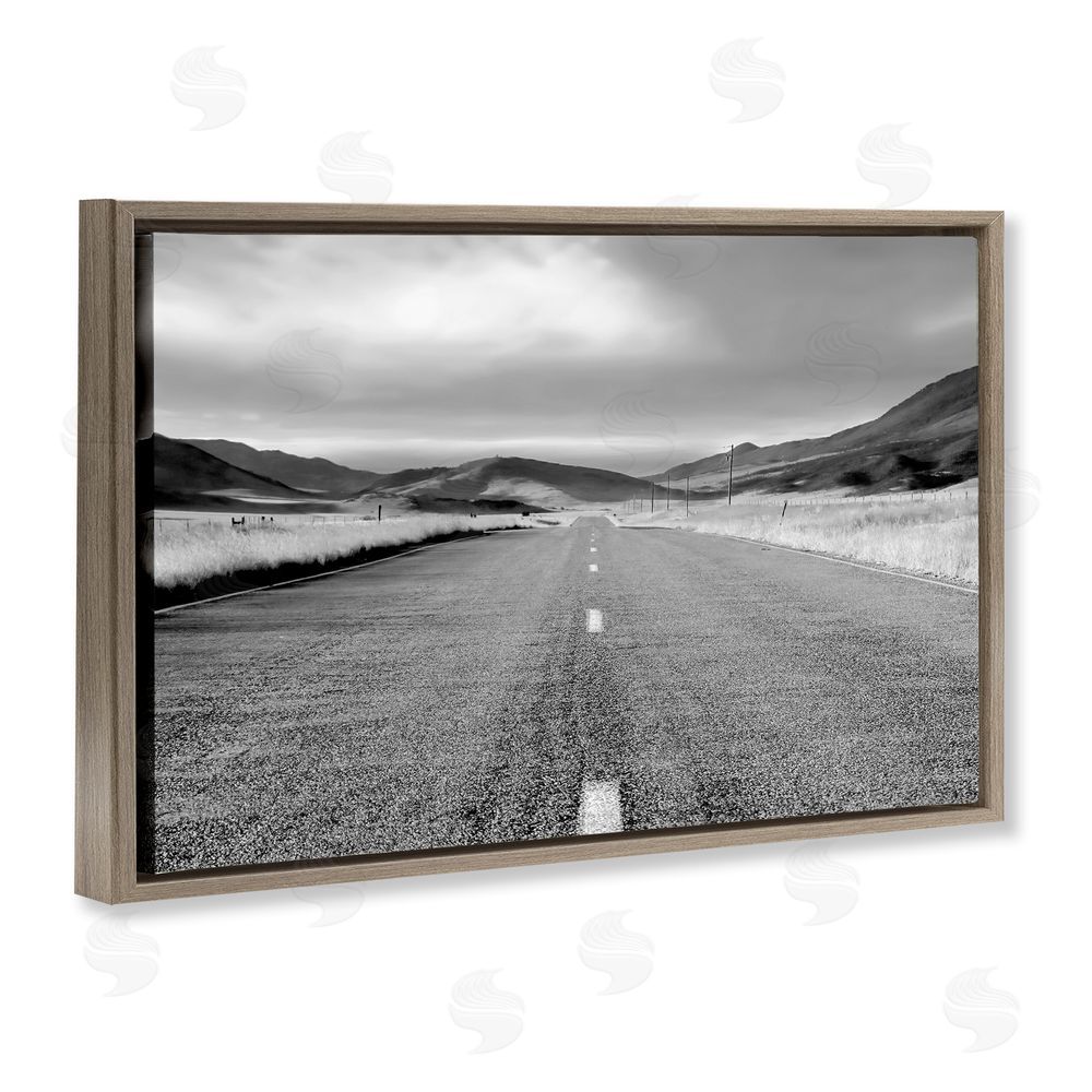 Steve Toole Open Road Through Rolling Hills Brown Floating Frame Canvas Wall Art Print