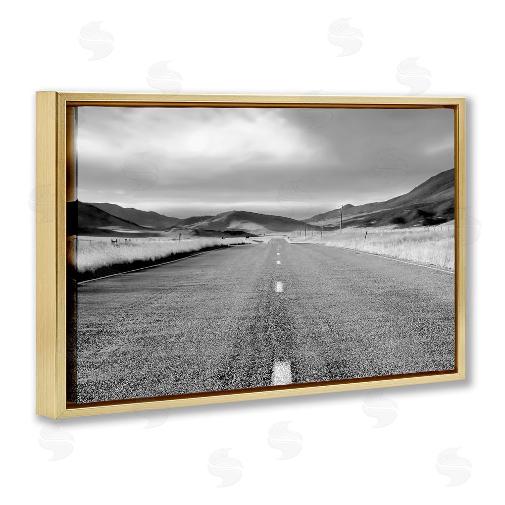 Steve Toole Open Road Through Rolling Hills Gold Floating Frame Canvas Wall Art Print