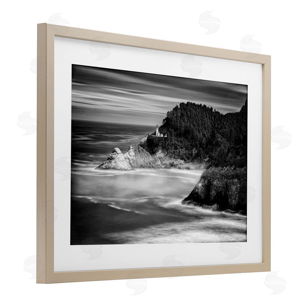 Rick Berk Perched Above The Pacific Brown Framed Print Under Glass Wall Art