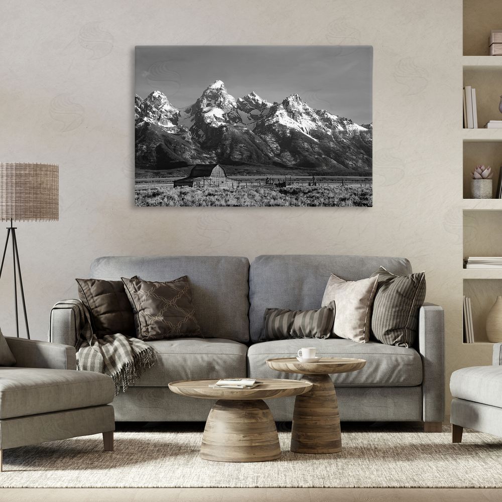 Steve Toole John Moulton Barn Landscape Stretched Canvas Wall Art in Room