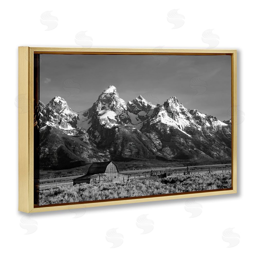 Steve Toole John Moulton Barn Landscape Gold Floating Frame Canvas Wall Art Print