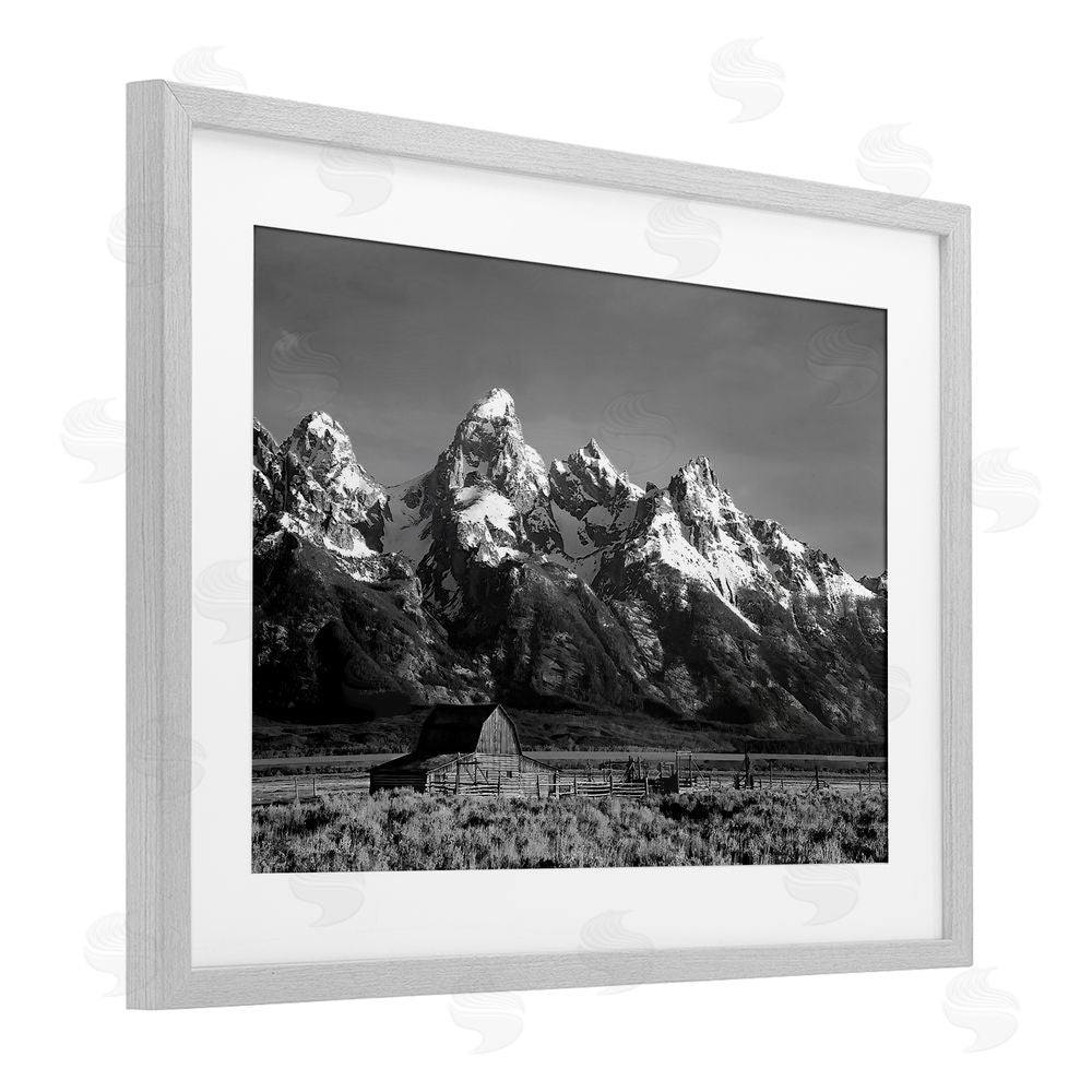 Steve Toole John Moulton Barn Landscape Gray Framed Print Under Glass Wall Art