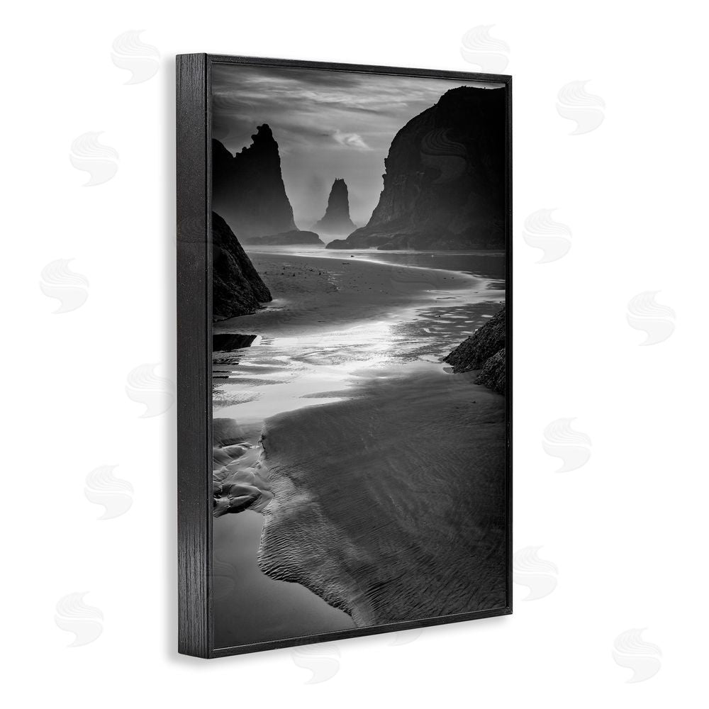Rick Berk Last Light On Bandon Beach Black Framed Giclee Wall Art Print