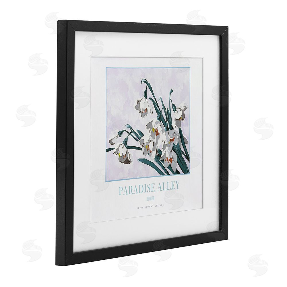 Jadei Graphics Paradise Alley White Spring Blooms Black Framed Print Under Glass Wall Art