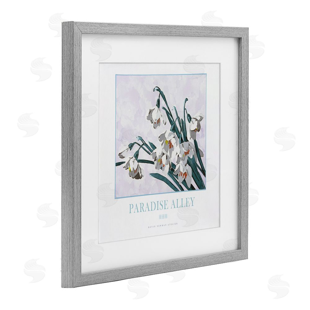 Jadei Graphics Paradise Alley White Spring Blooms Gray Framed Print Under Glass Wall Art
