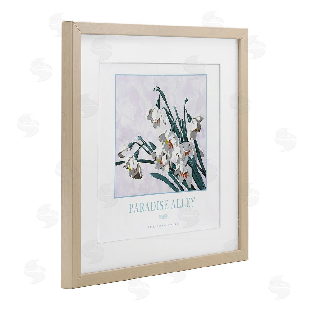 Jadei Graphics Paradise Alley White Spring Blooms Brown Framed Print Under Glass Wall Art