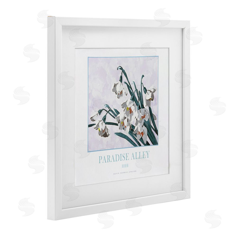 Jadei Graphics Paradise Alley White Spring Blooms White Framed Print Under Glass Wall Art