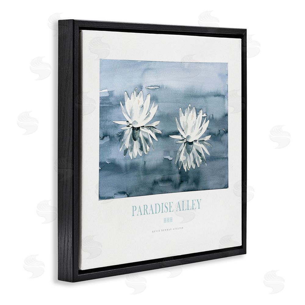 Jadei Graphics Paradise Alley Water Lilies Black Floating Frame Canvas Wall Art Print