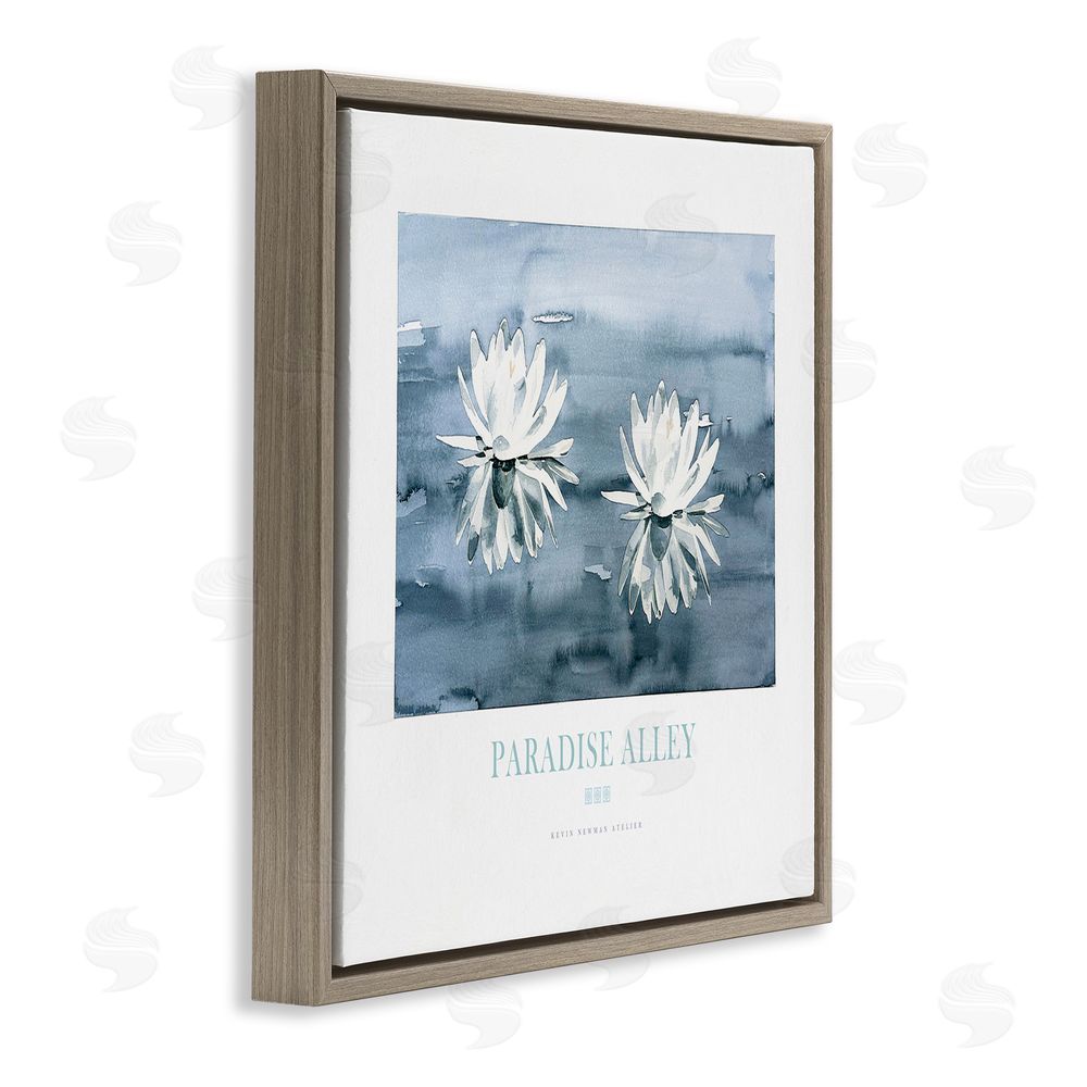 Jadei Graphics Paradise Alley Water Lilies Brown Floating Frame Canvas Wall Art Print