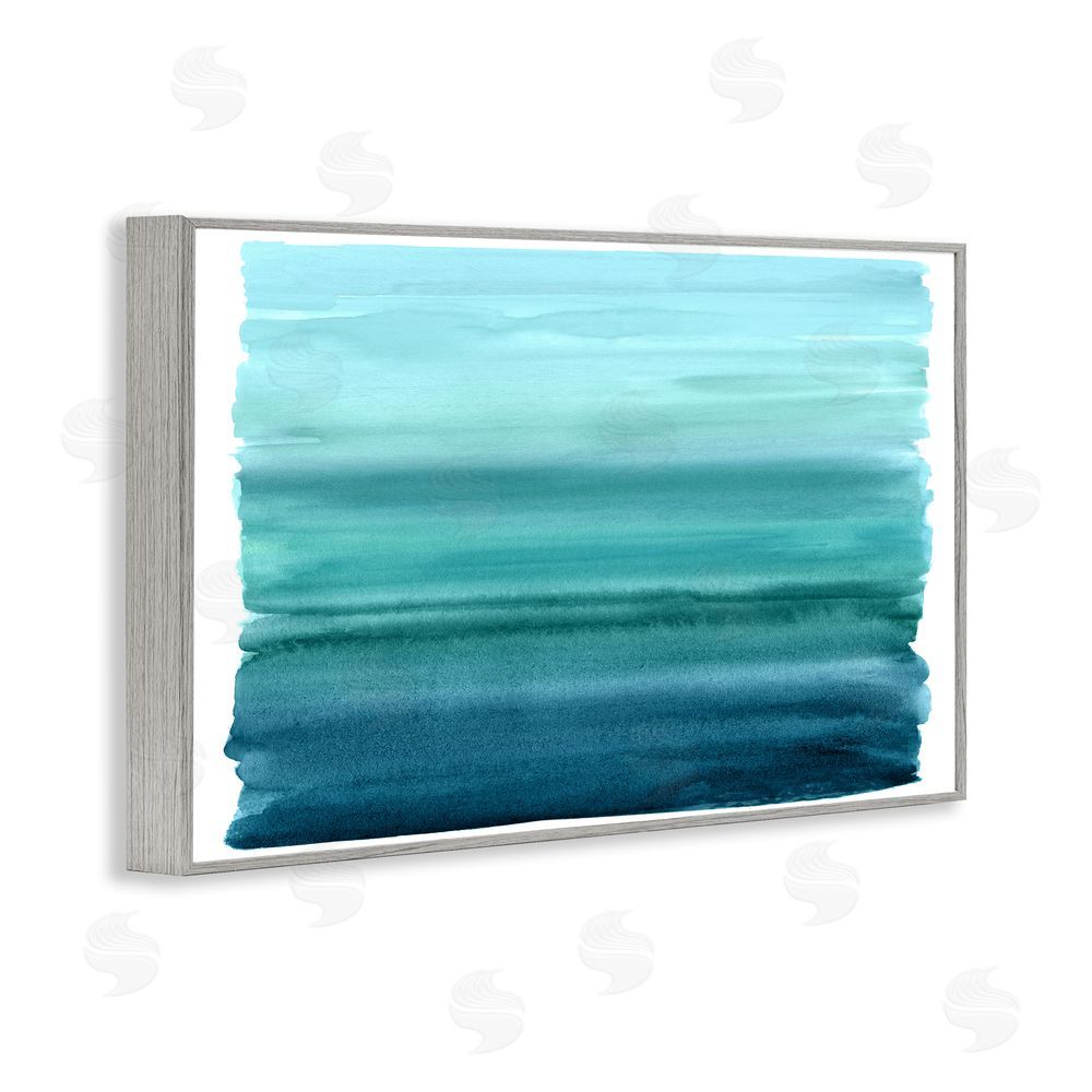 Allie Corbin Ombre Teal Gradient Gray Framed Giclee Wall Art Print