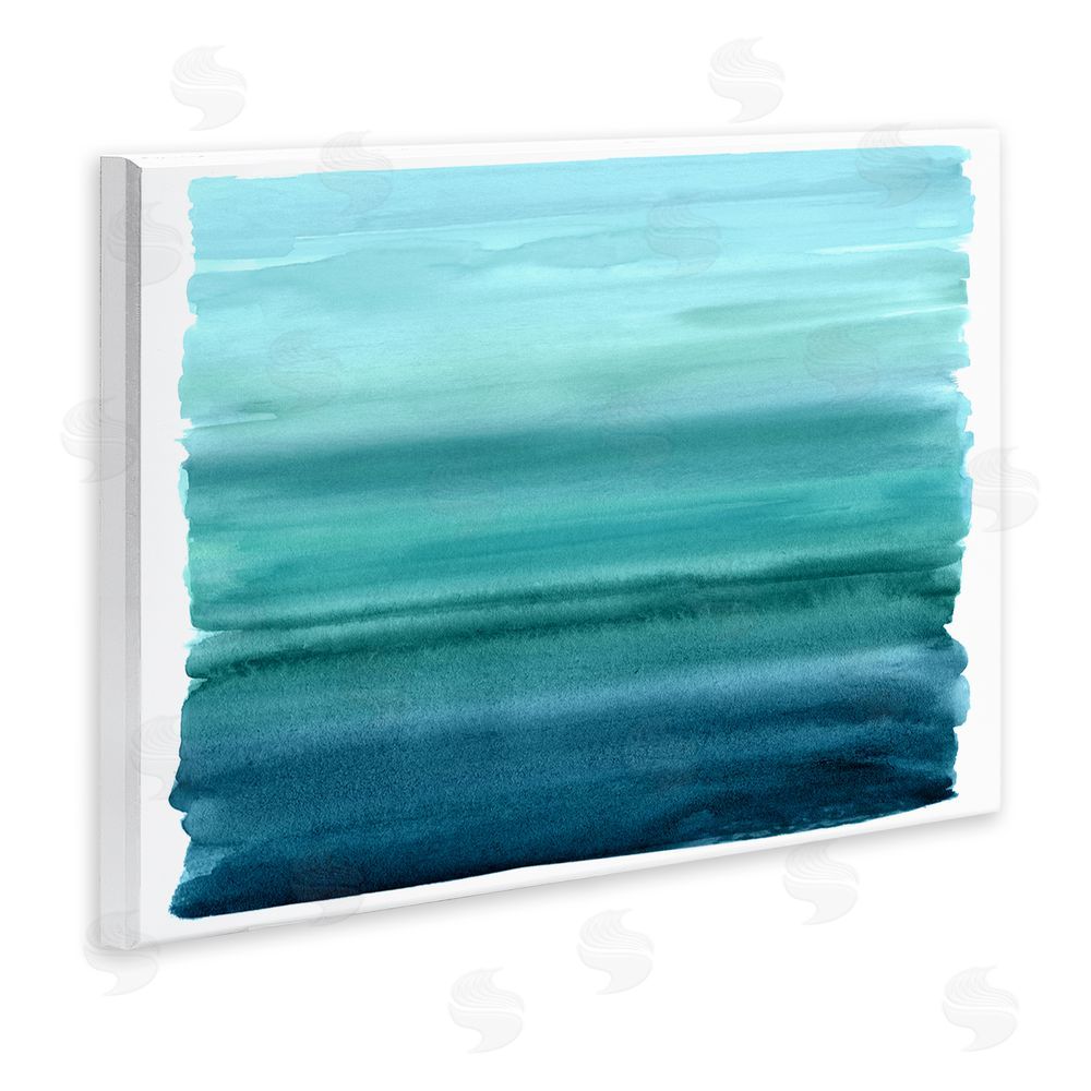 Allie Corbin Ombre Teal Gradient Wooden Wall Plaque Art Print