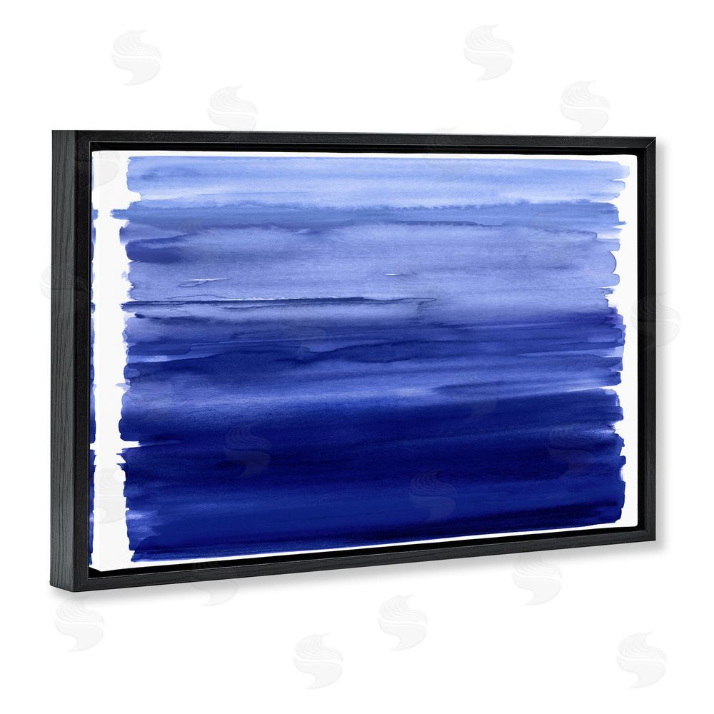 Allie Corbin Oceanic Ombre Blue Black Floating Frame Canvas Wall Art Print