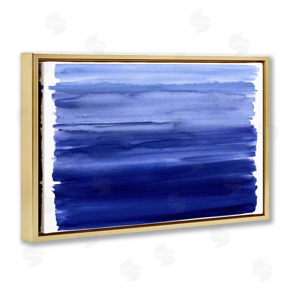 Allie Corbin Oceanic Ombre Blue Gold Floating Frame Canvas Wall Art Print