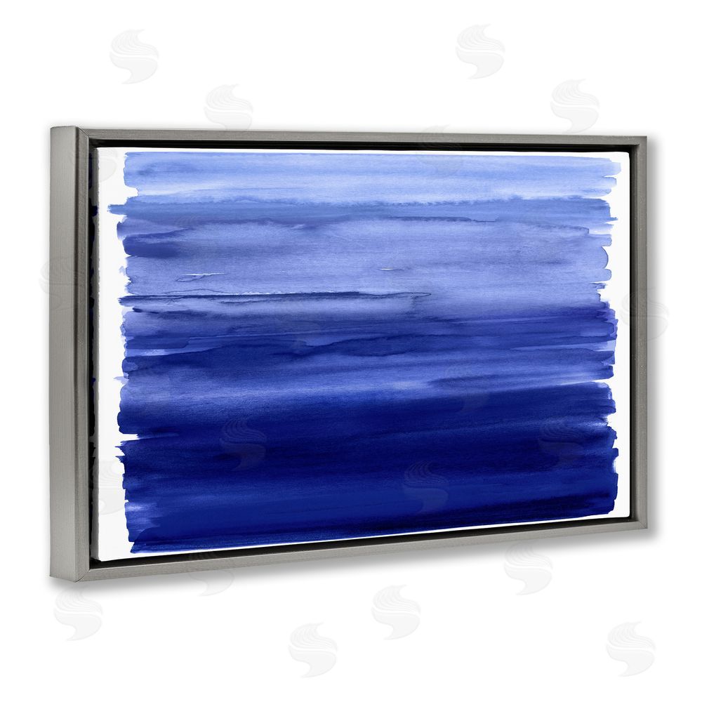 Allie Corbin Oceanic Ombre Blue Gray Floating Frame Canvas Wall Art Print