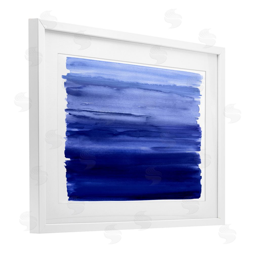 Allie Corbin Oceanic Ombre Blue White Framed Print Under Glass Wall Art