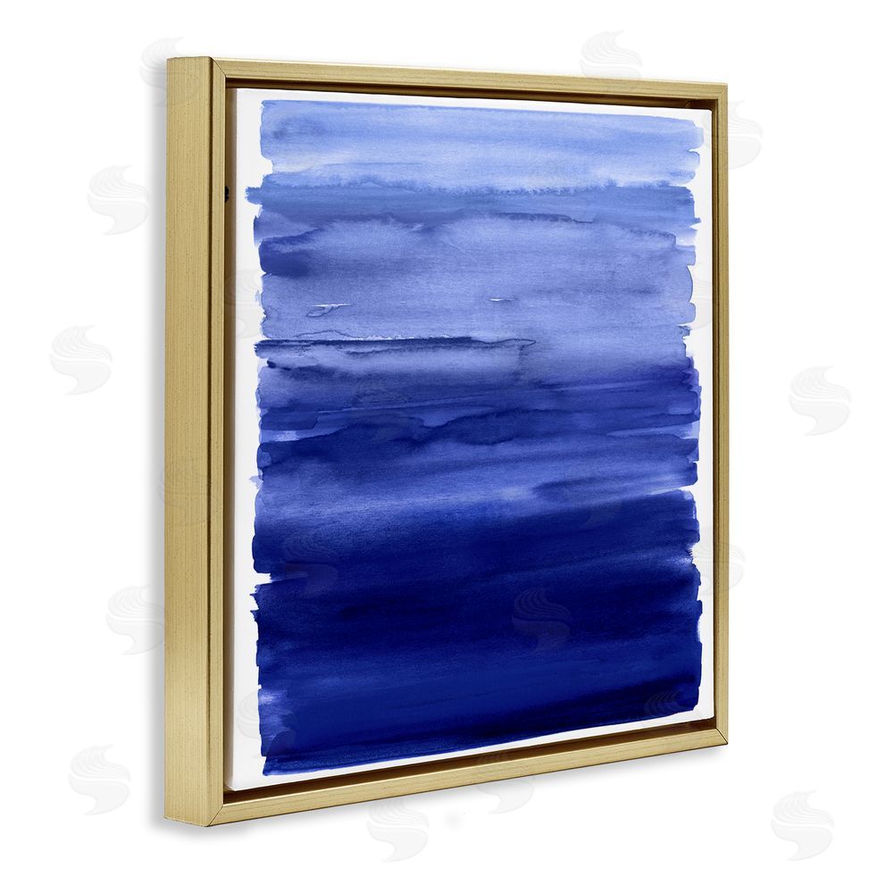 Allie Corbin Indigo Ombre Gradient Gold Floating Frame Canvas Wall Art Print