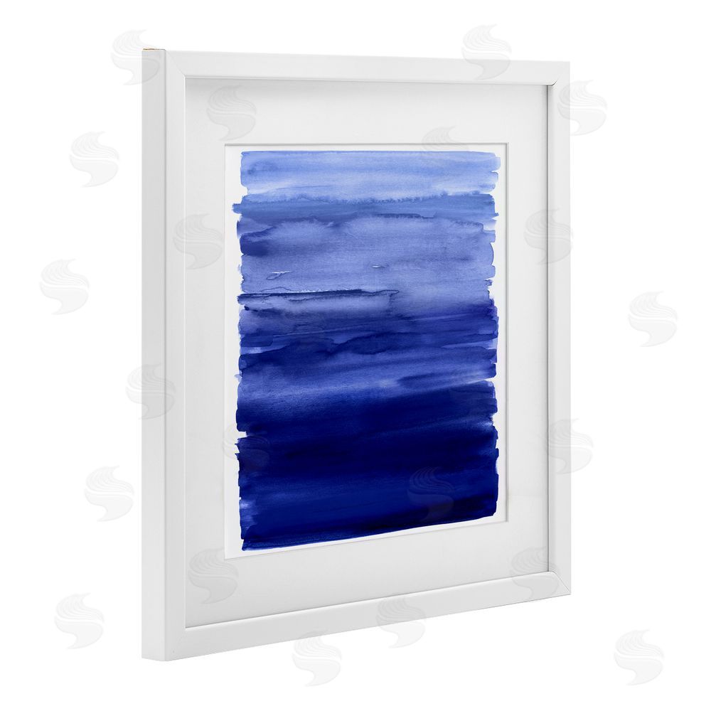 Allie Corbin Indigo Ombre Gradient White Framed Print Under Glass Wall Art