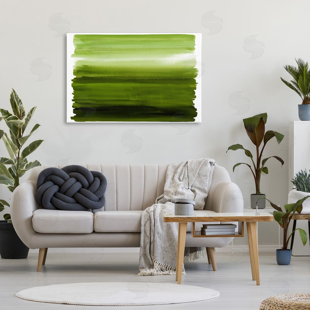 Allie Corbin Ombre Green Gradient Stretched Canvas Wall Art in Room