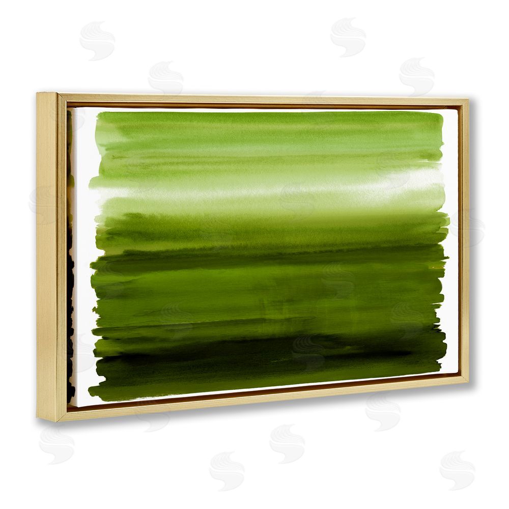 Allie Corbin Ombre Green Gradient Gold Floating Frame Canvas Wall Art Print