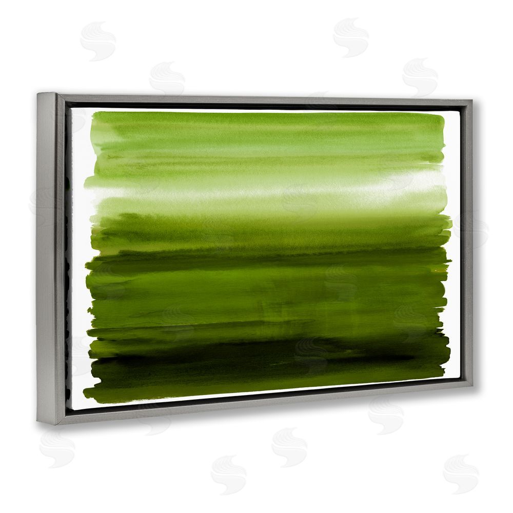 Allie Corbin Ombre Green Gradient Gray Floating Frame Canvas Wall Art Print