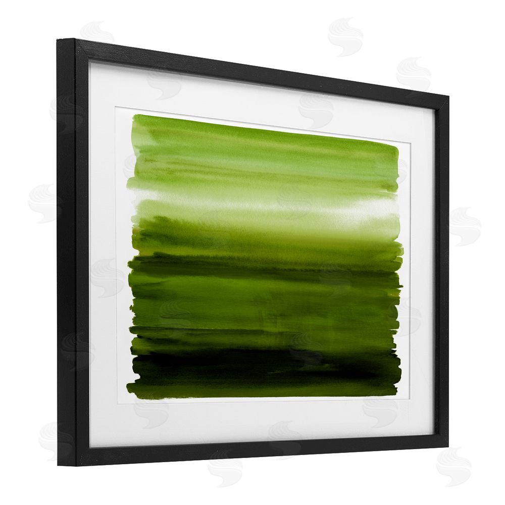 Allie Corbin Ombre Green Gradient Black Framed Print Under Glass Wall Art