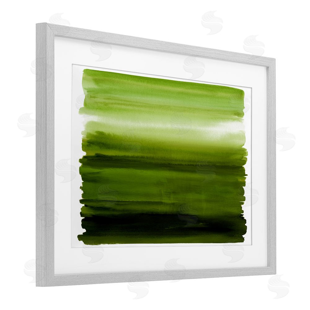 Allie Corbin Ombre Green Gradient Gray Framed Print Under Glass Wall Art