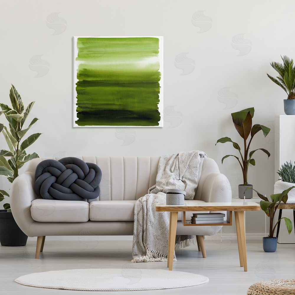 Allie Corbin Earthy Green Ombre Stretched Canvas Wall Art in Room