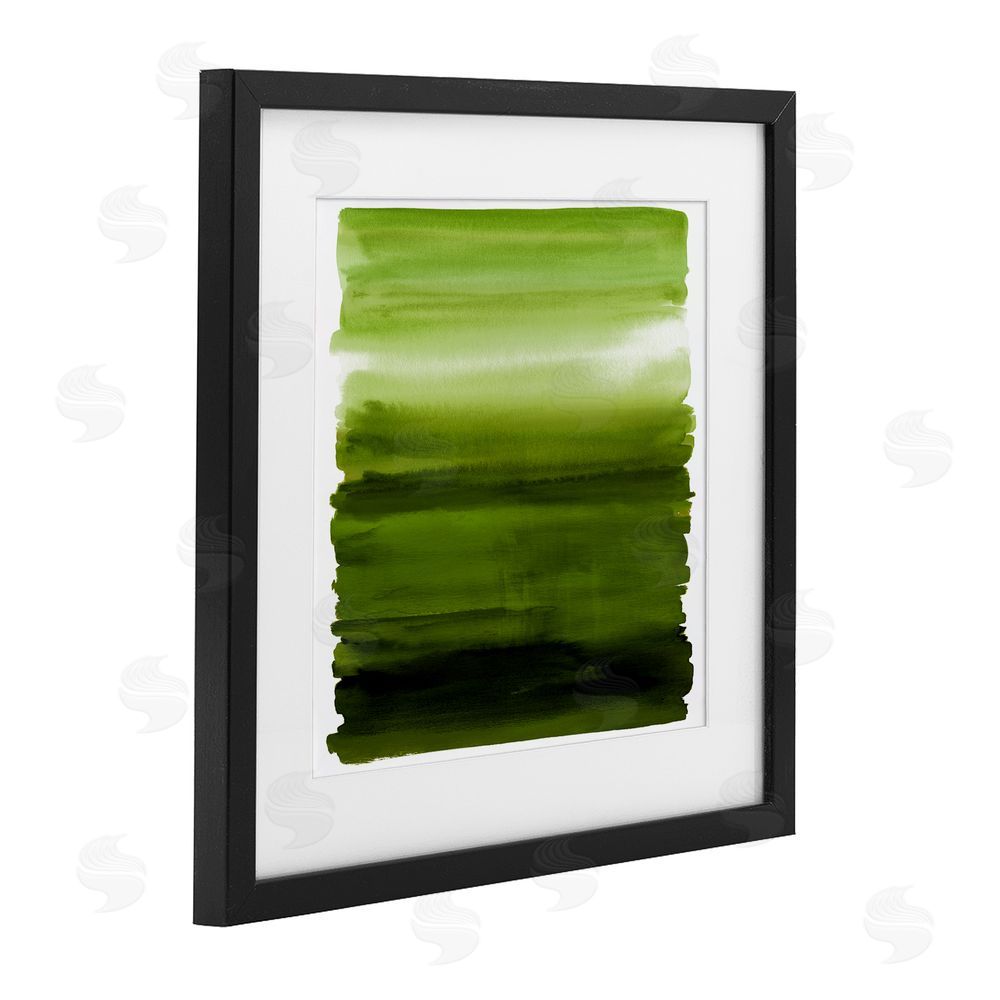 Allie Corbin Earthy Green Ombre Black Framed Print Under Glass Wall Art