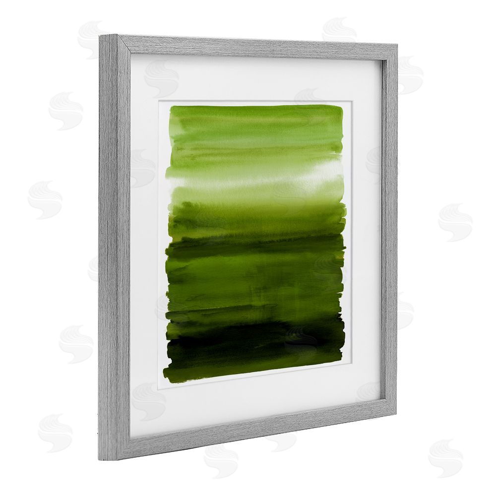 Allie Corbin Earthy Green Ombre Gray Framed Print Under Glass Wall Art