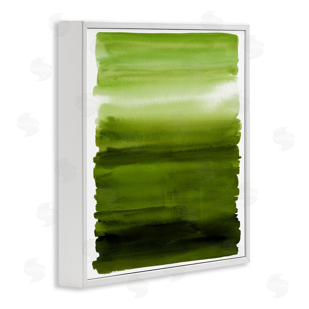 Allie Corbin Earthy Green Ombre White Framed Giclee Wall Art Print