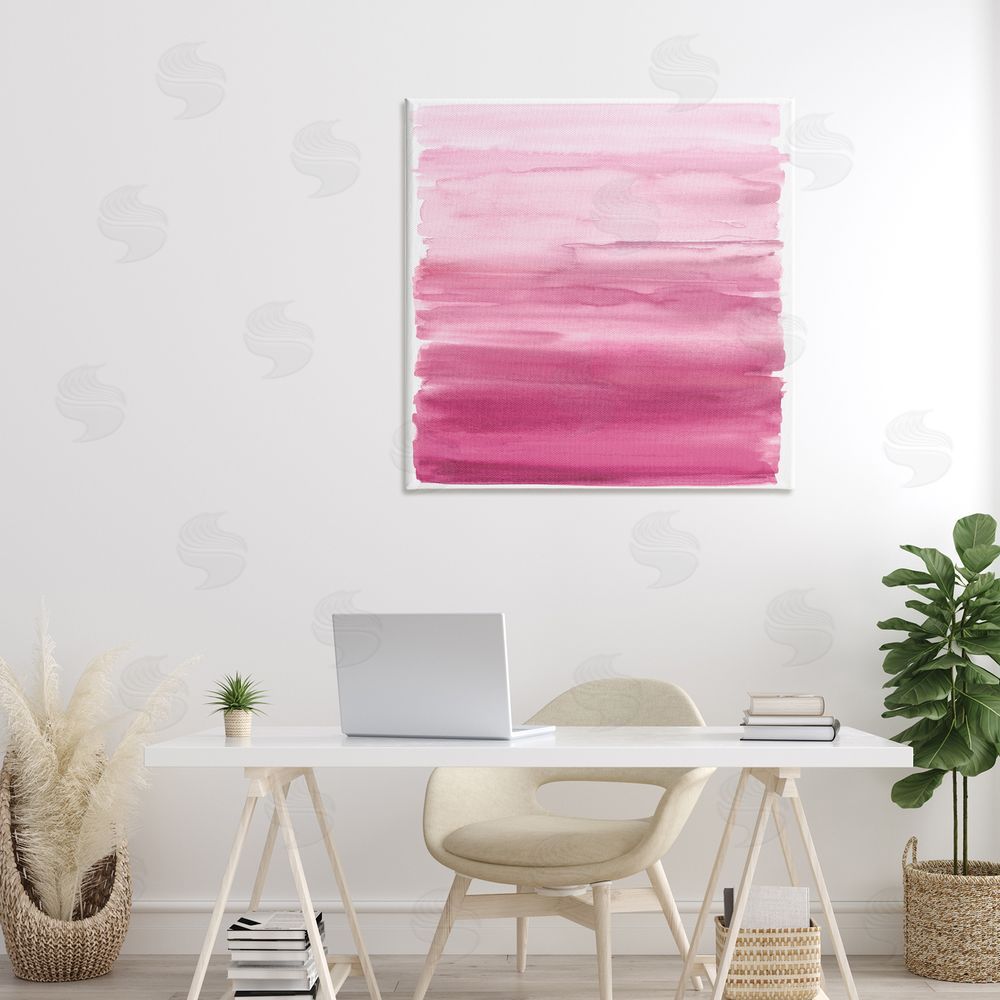 Allie Corbin Gradient Pink Blush Stretched Canvas Wall Art in Room