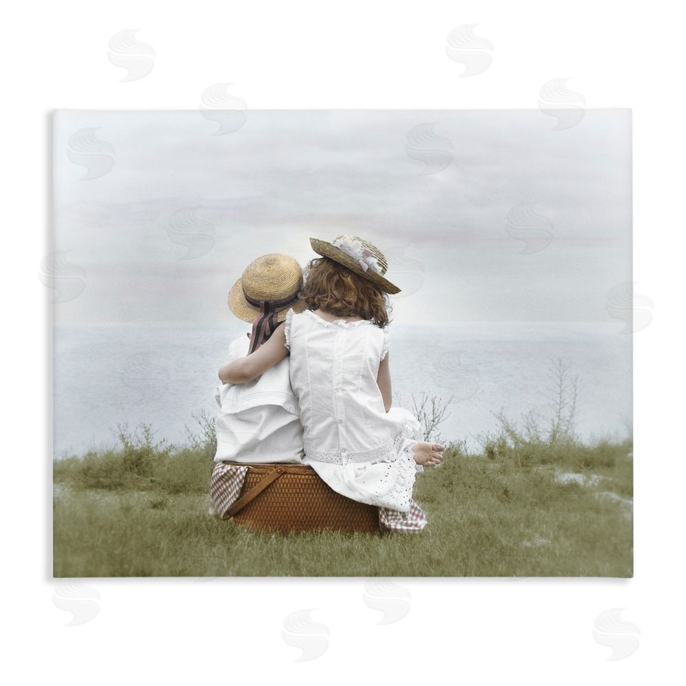 Kendra Dew Friends By The Ocean Stretched Canvas Wall Art Print