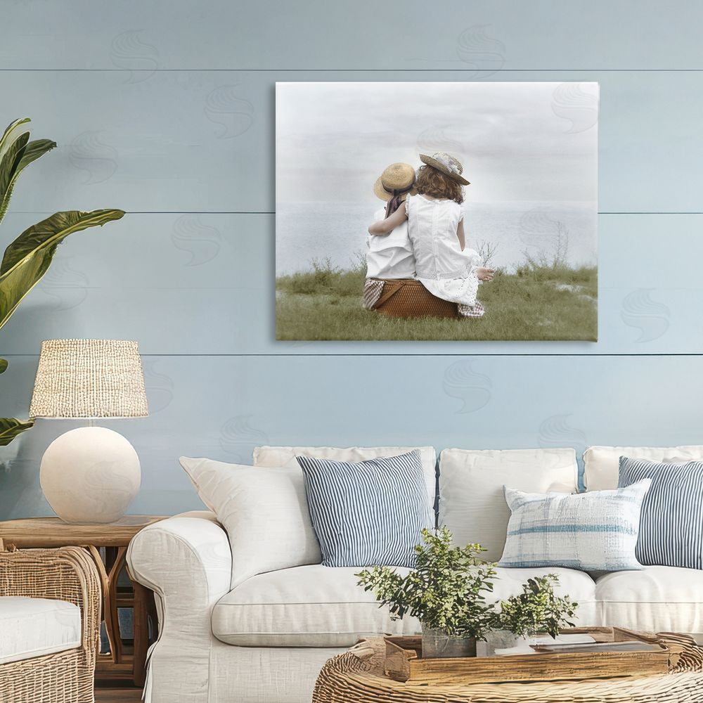 Kendra Dew Friends By The Ocean Stretched Canvas Wall Art in Room