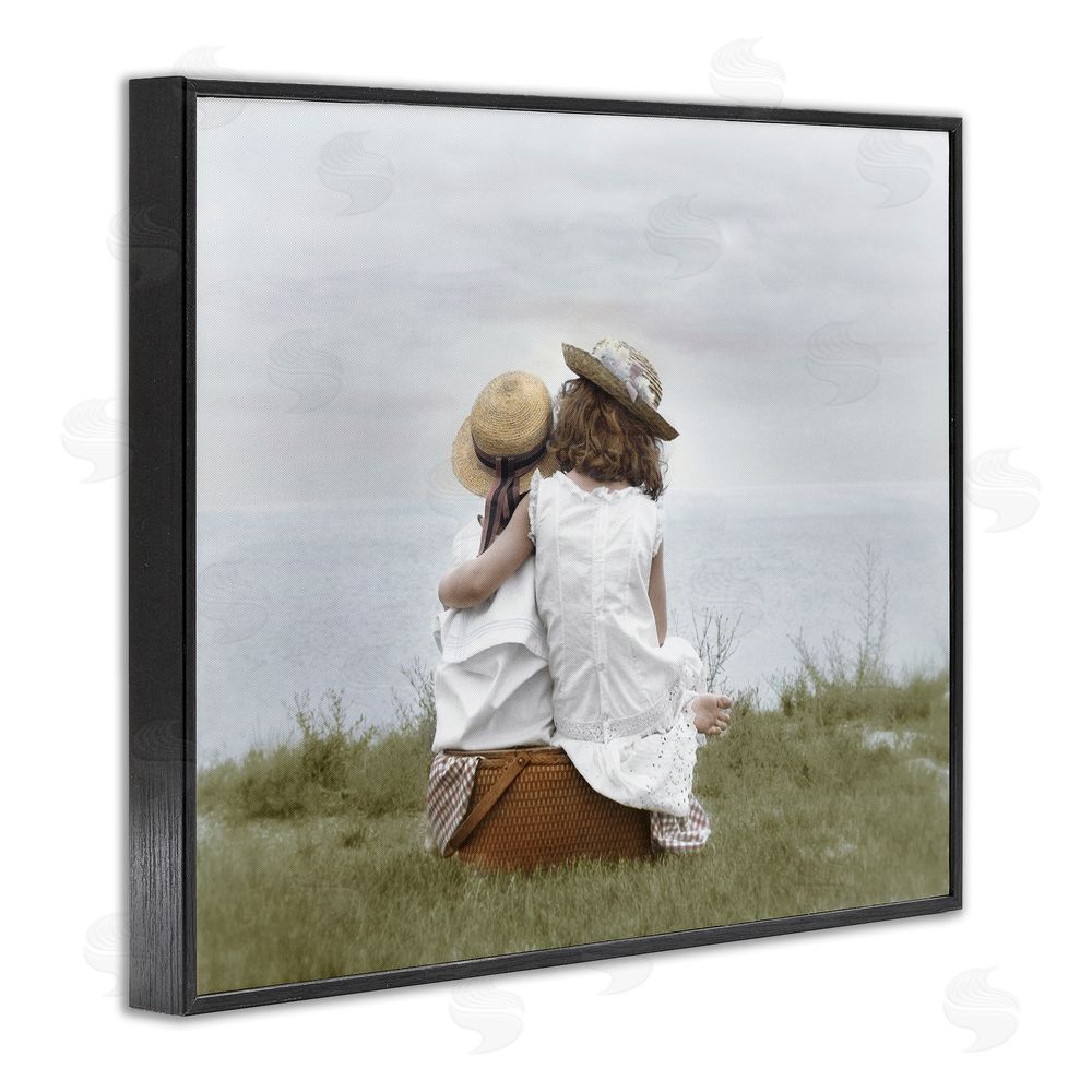 Kendra Dew Friends By The Ocean Black Framed Giclee Wall Art Print
