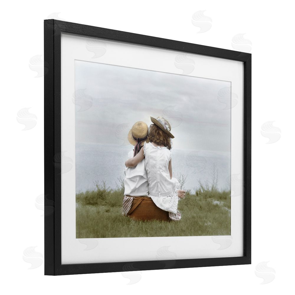 Kendra Dew Friends By The Ocean Black Framed Print Under Glass Wall Art