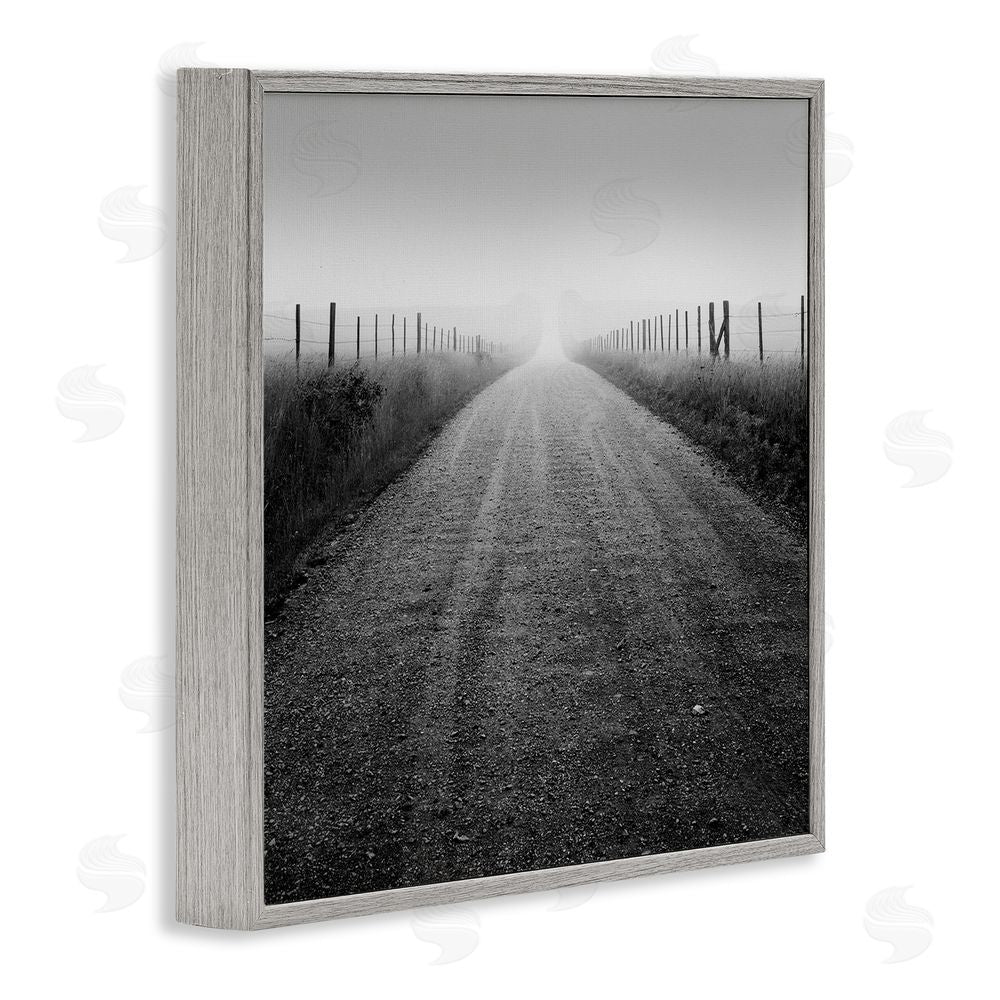 Chip Forelli Country Road in Morning Mist Gray Framed Giclee Wall Art Print