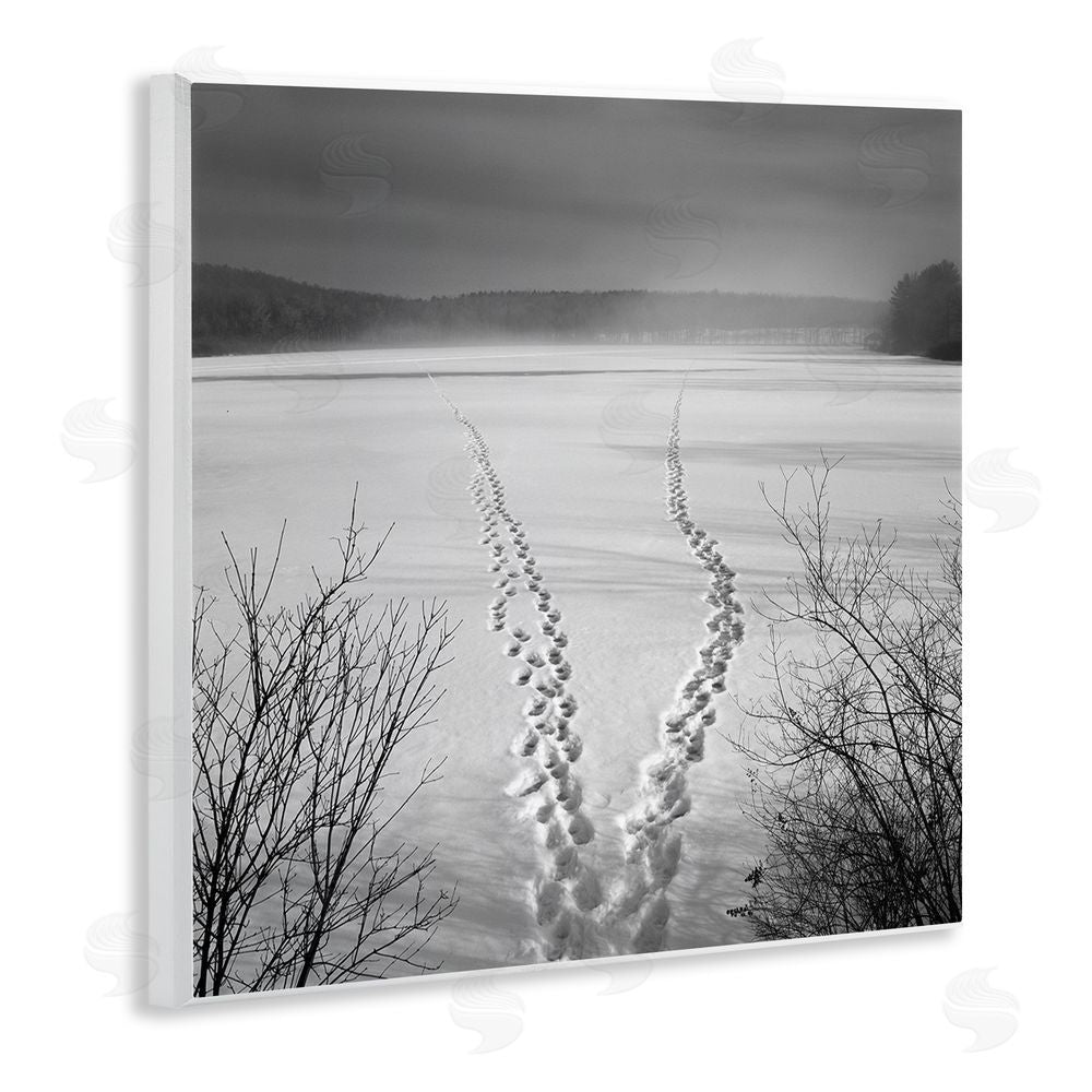 Chip Forelli Snowstep Tracks Across Frozen Lakes Wall Plaque Printed Art