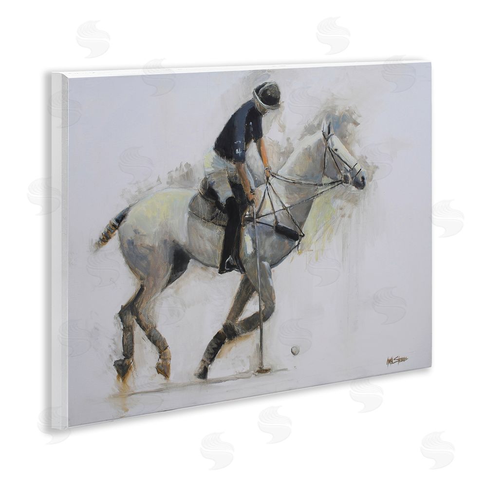Jadei Graphics Polo Rider in Motion Wooden Wall Plaque Art Print