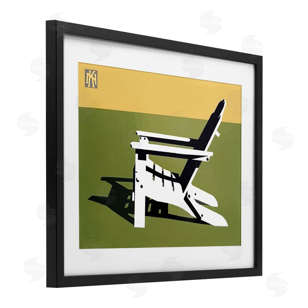 Jadei Graphics Minimal Sunlit Lounge Chair Black Framed Print Under Glass Wall Art
