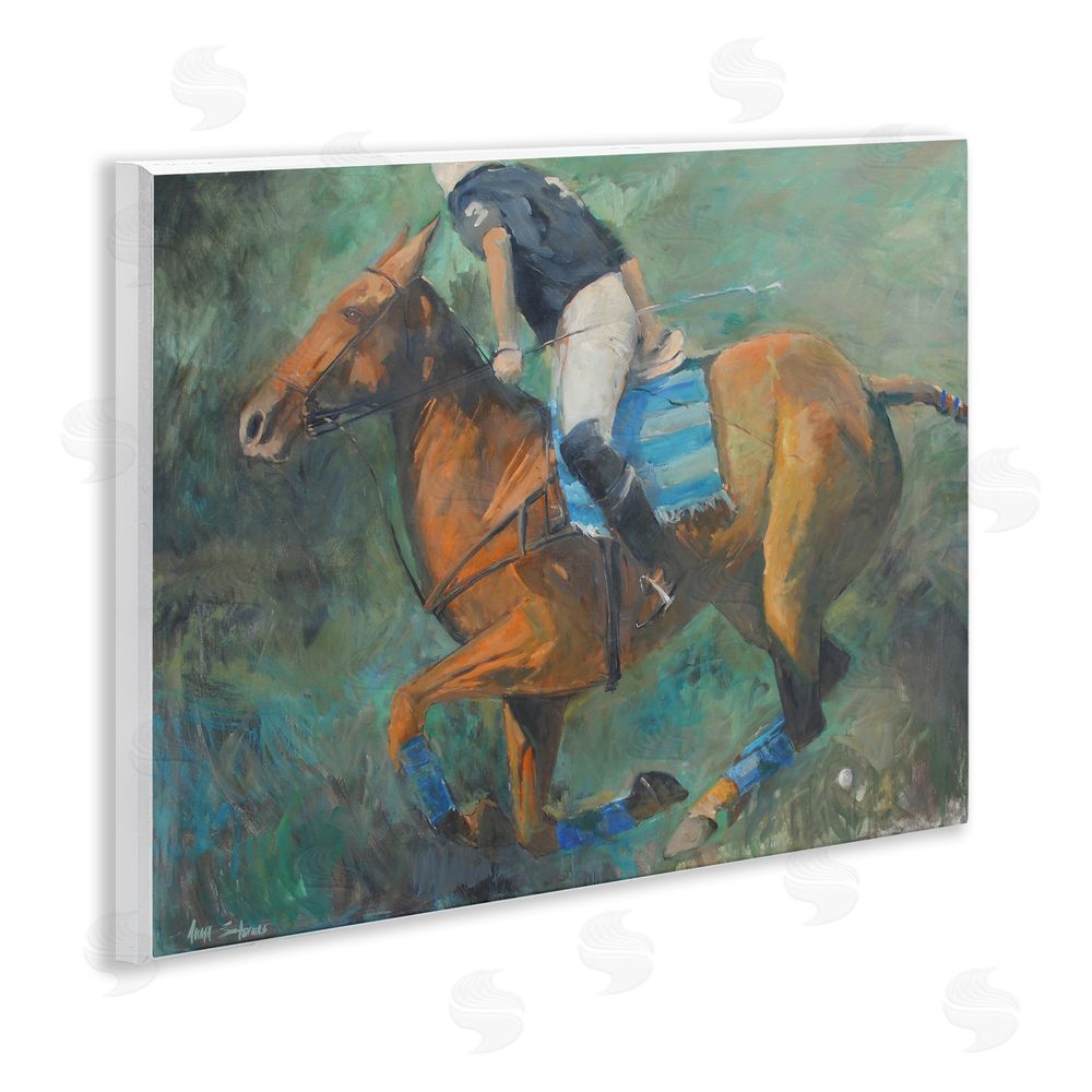 Jadei Graphics Polo Rider in Dynamic Motion Wooden Wall Plaque Art Print