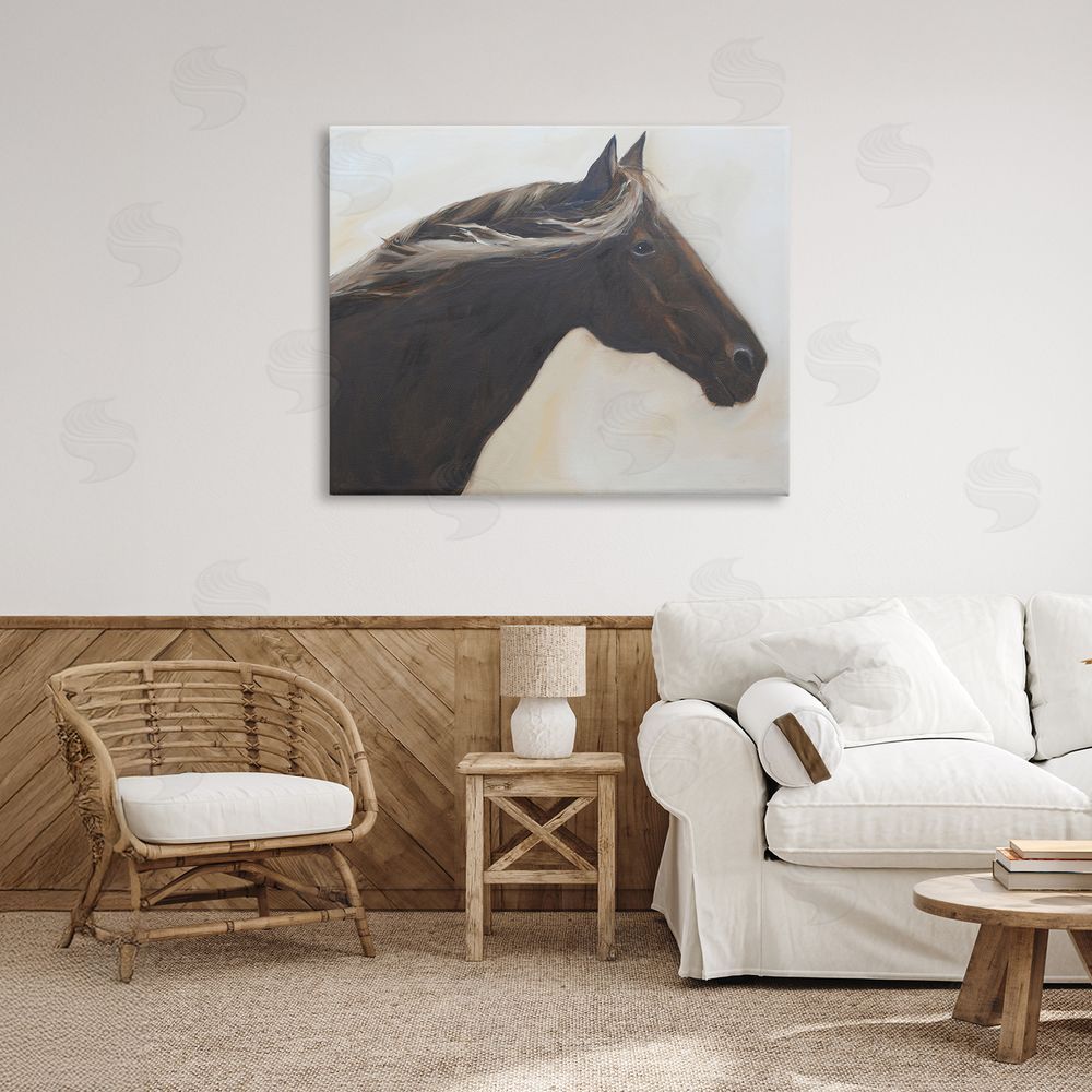 Jadei Graphics The Mare In Profile Stretched Canvas Wall Art in Room