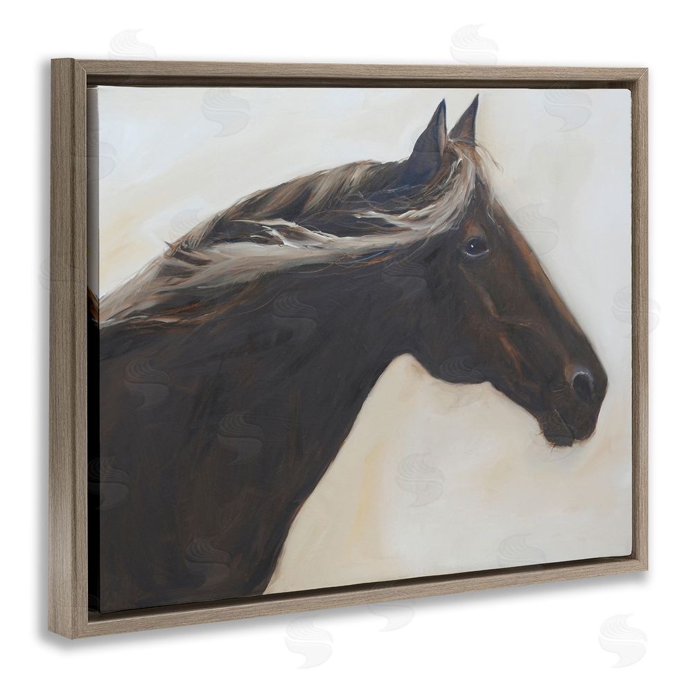 Jadei Graphics The Mare In Profile Brown Floating Frame Canvas Wall Art Print