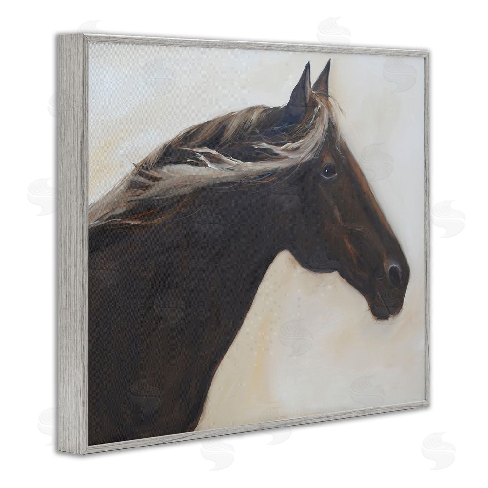 Jadei Graphics The Mare In Profile Gray Framed Giclee Wall Art Print