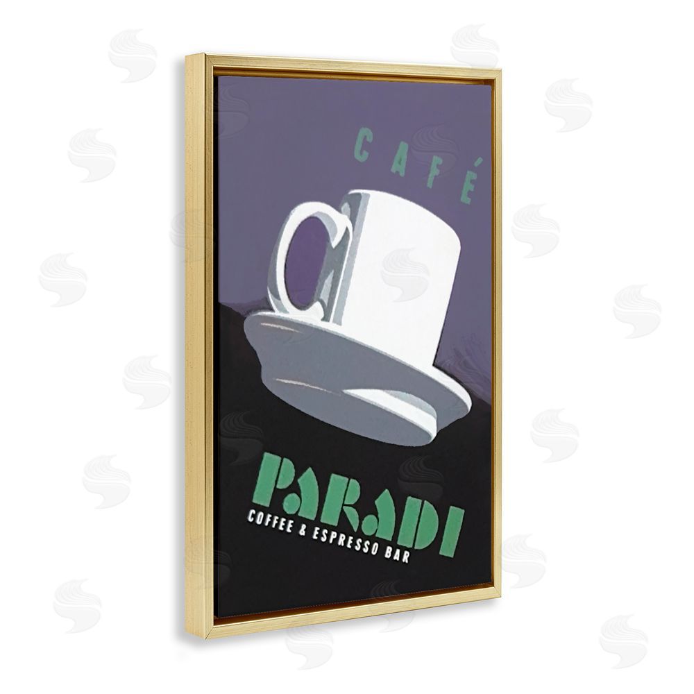 Jadei Graphics Paradi Coffee & Espresso Gold Floating Frame Canvas Wall Art Print