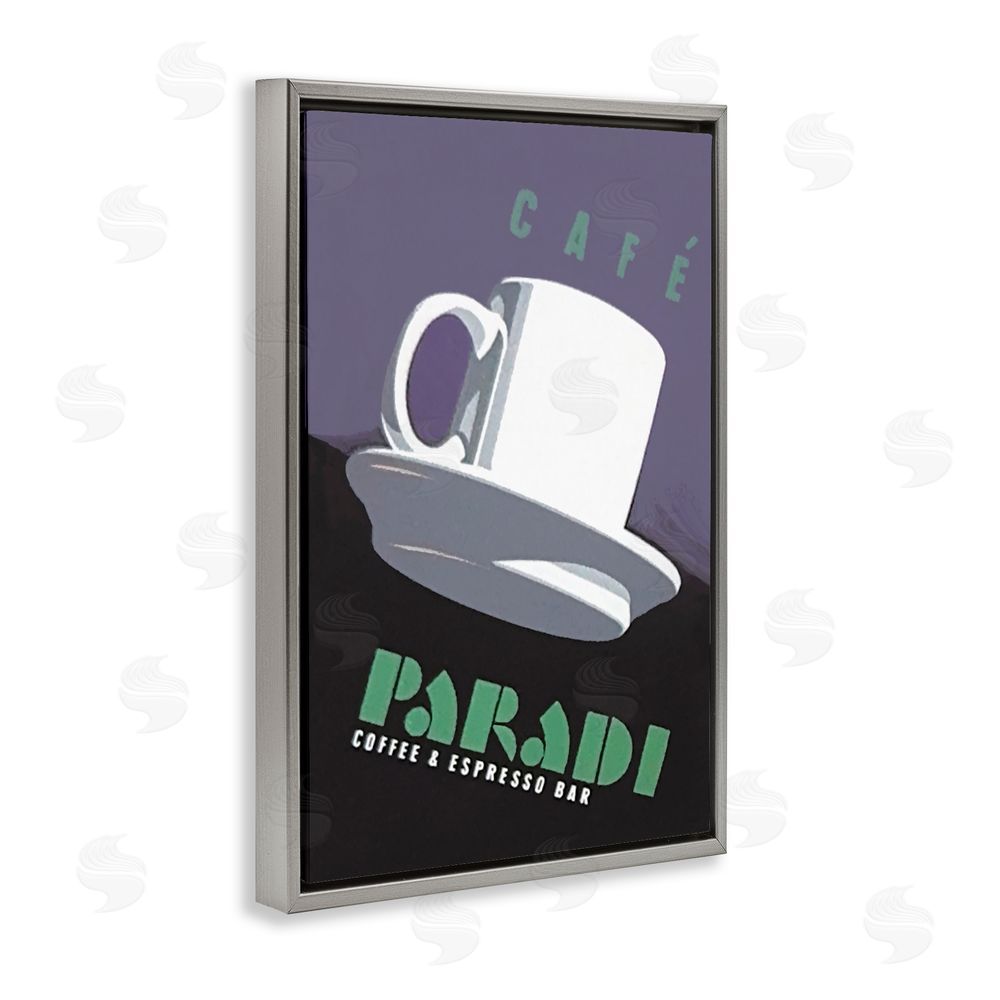 Jadei Graphics Paradi Coffee & Espresso Gray Floating Frame Canvas Wall Art Print