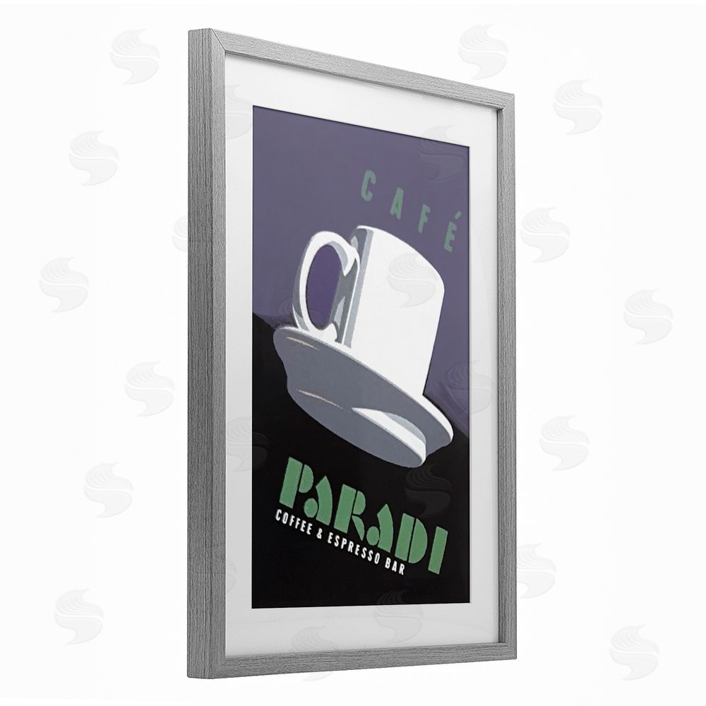Jadei Graphics Paradi Coffee & Espresso Gray Framed Print Under Glass Wall Art