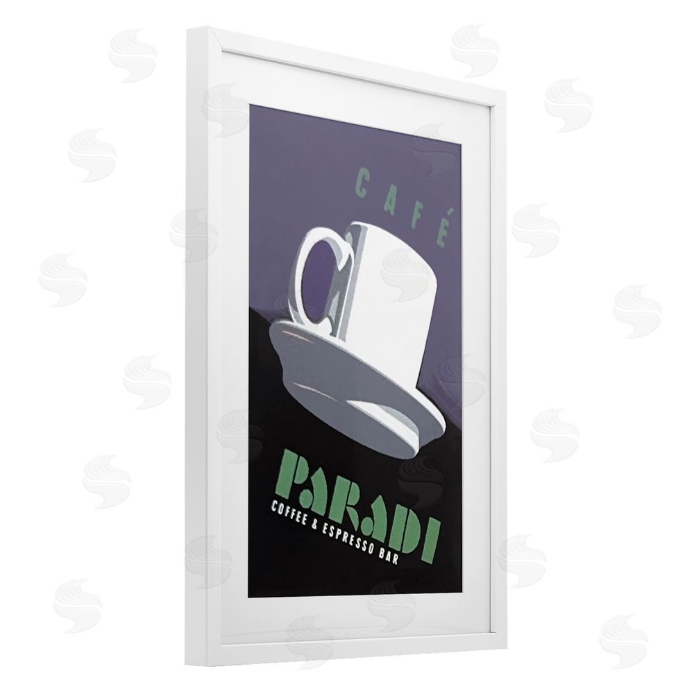 Jadei Graphics Paradi Coffee & Espresso White Framed Print Under Glass Wall Art