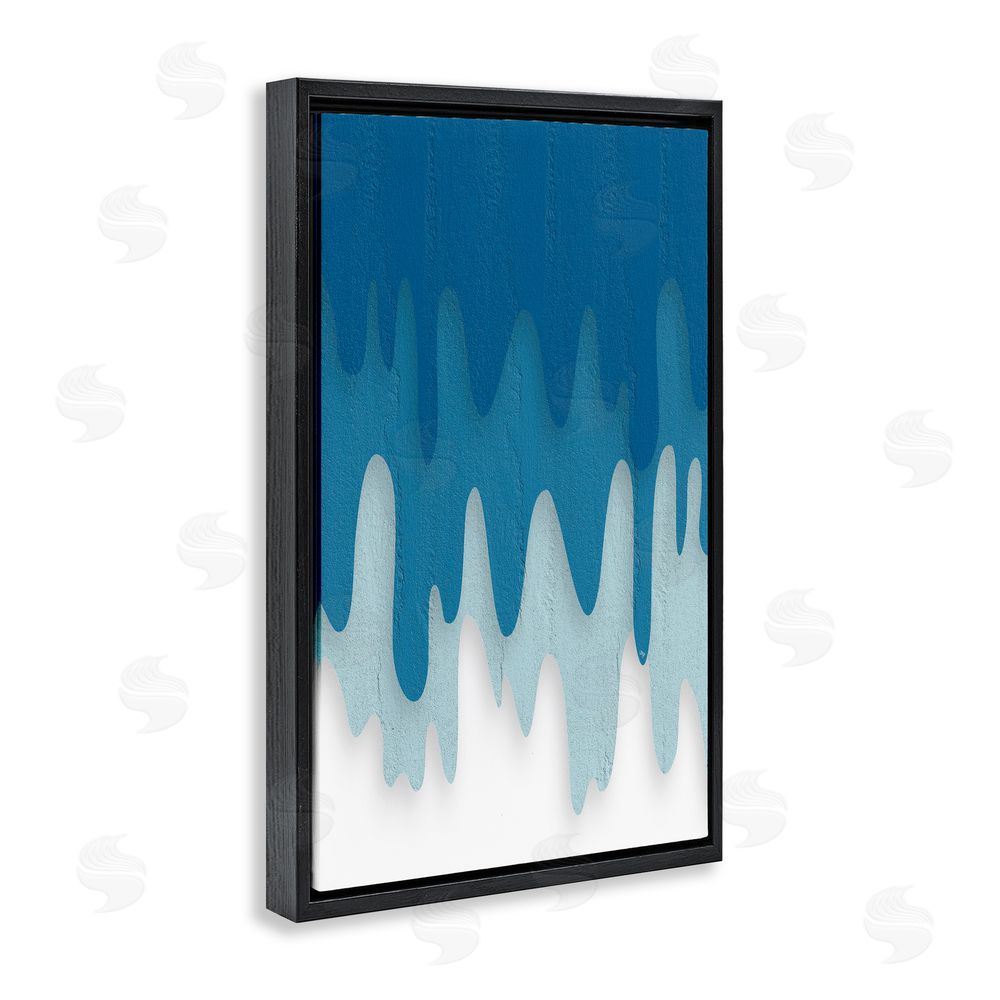 Martina Pavlova Water Wave Fluid Contour Black Floating Frame Canvas Wall Art Print