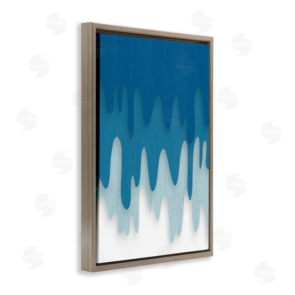 Martina Pavlova Water Wave Fluid Contour Brown Floating Frame Canvas Wall Art Print